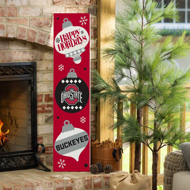 47" Double Sided Seasonal Porch Leaner, Ohio State University - 47" x 11.25" - Christmas