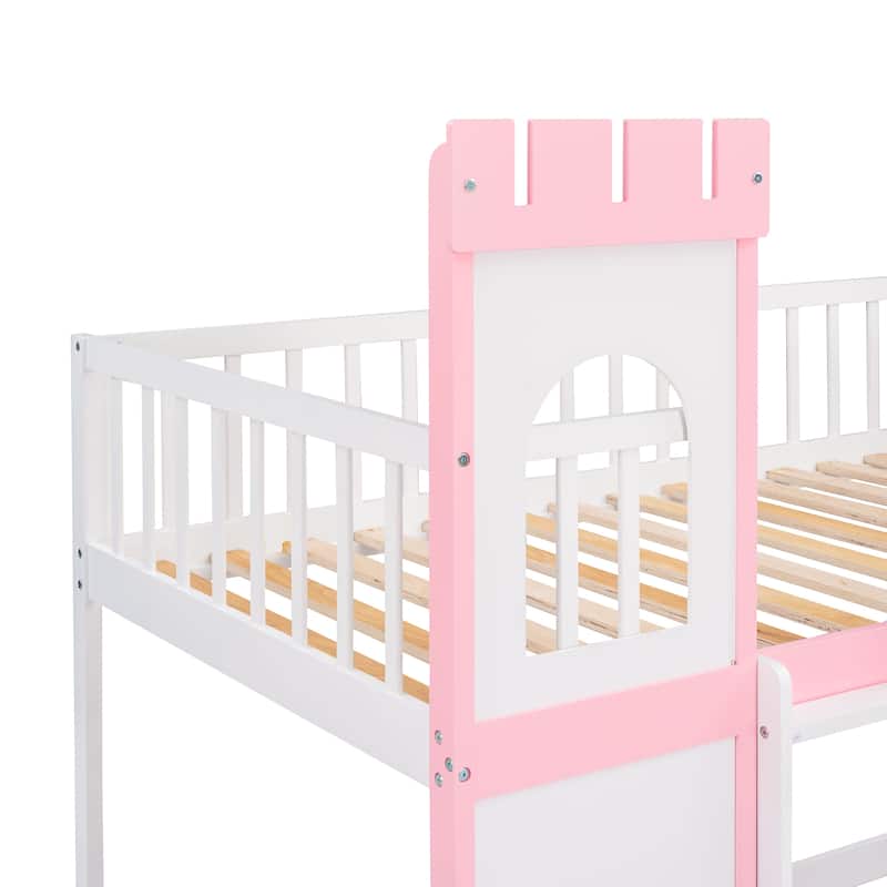 Twin Over Twin Castle Bunk Bed with Ladder Bed Bath & Beyond 36762262