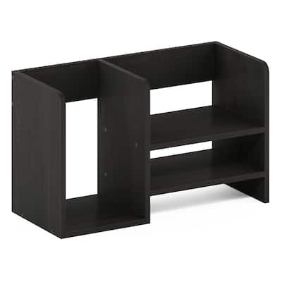 Furinno Hermite Wood Desktop Book and Home Office Supplies Storage Organizer, Espresso