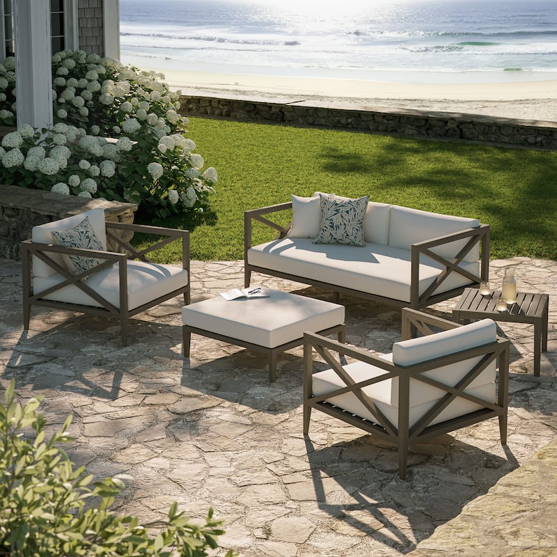 Northlake 5-Piece Outdoor Patio Teak Wood Furniture Set