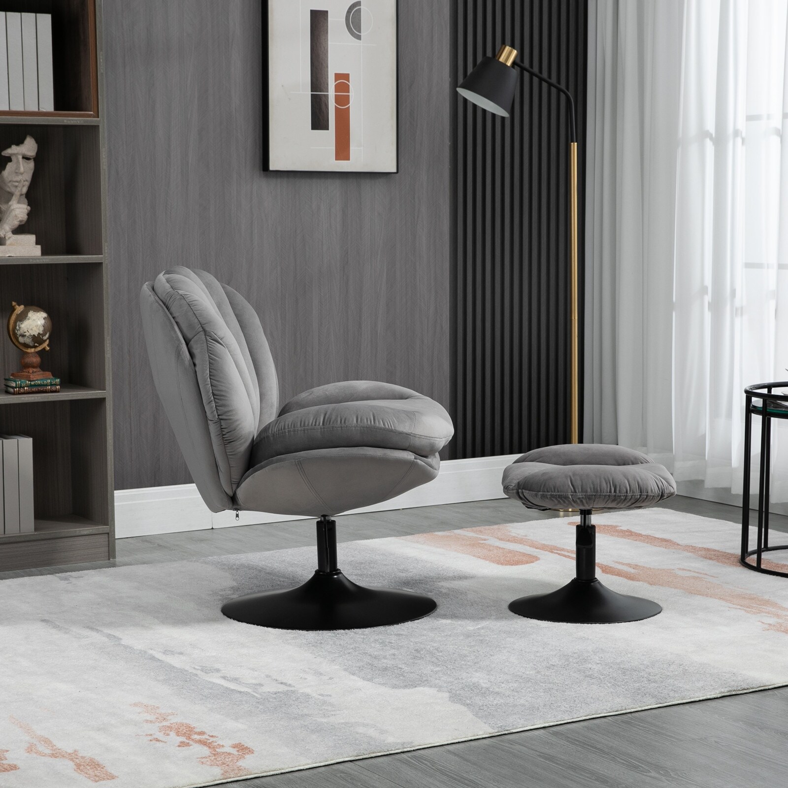 Tv chair with ottoman on sale