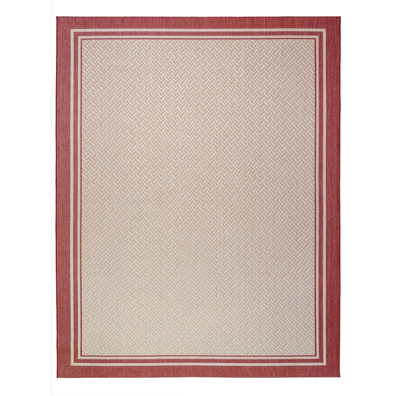 Gertmenian Paseo Soroa Red Classic Border Flatweave Indoor/ Outdoor Area Rug