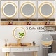 preview thumbnail 28 of 38, Costway Solid Wood Makeup Vanity Desk Set with LED Lighted Mirror
