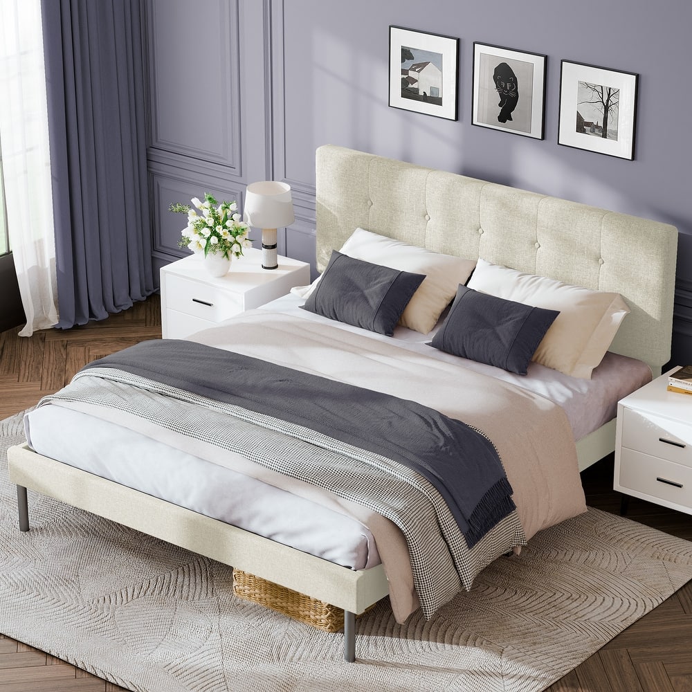 Modern Wooden Bed Frame With Headboard