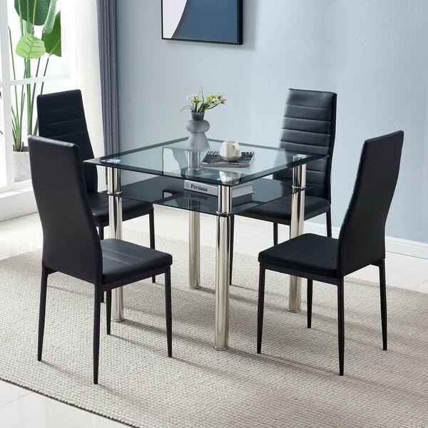 Stylish & Durable PU Leather Dining Chairs Set of 4 for Dining - 15.74"x 18.5"x 38.58" (L x W x H)