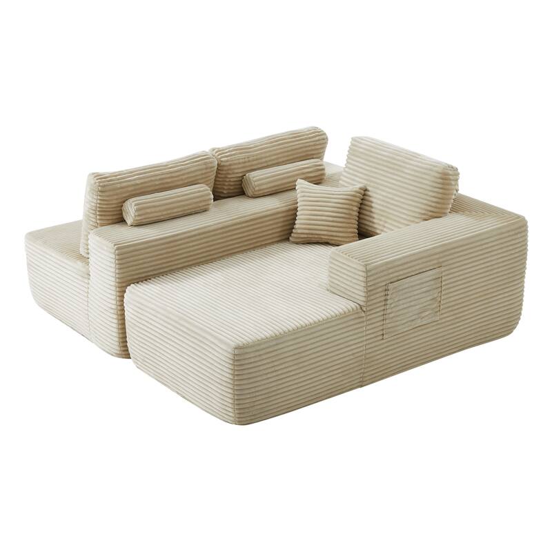 104" Cloud Sectional Sofa with L-Shape Chaise and Side Pockets, Modern Modular Design, Deep Seating, Upholstered Couch