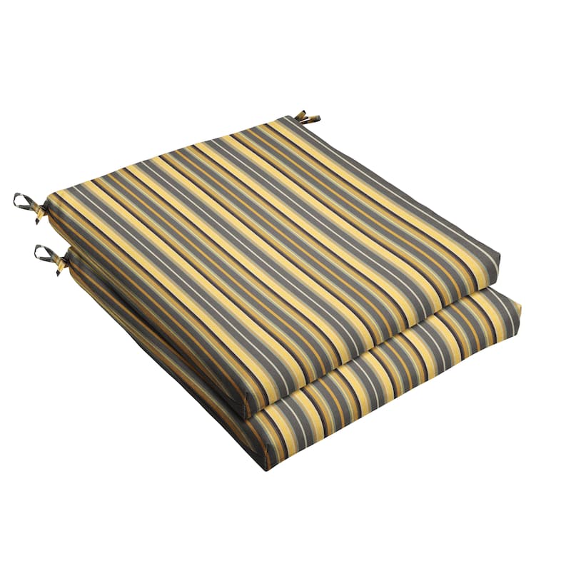 Sorra Home Sunbrella Outdoor Chair Cushion - 20 in W x 20 in D x 2.5 in H - Foster Metallic