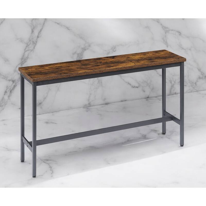 Industrial 63" Bar Table Set with 3 PU Upholstered Stools, Modern Breakfast Table for Kitchen, Living Room, or Banquet Hall