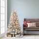 preview thumbnail 5 of 7, Puleo International 4 ft. Pre-Lit Flocked Virginia Pine Artificial Tree