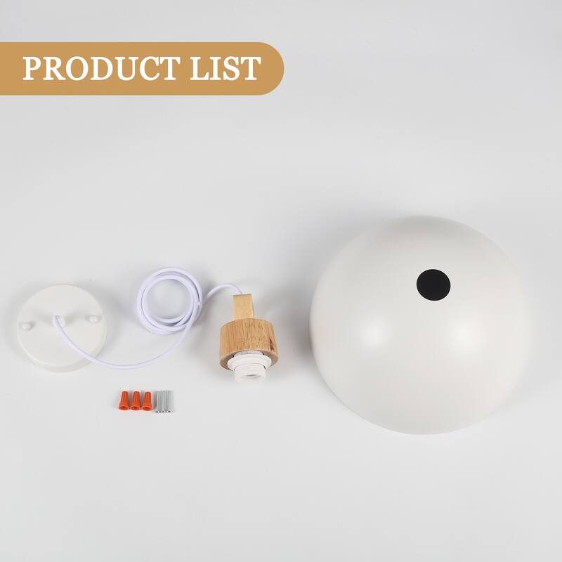 1-Light Rustic Hanging Pendant Light with Metal Shaded for Kitchen Island