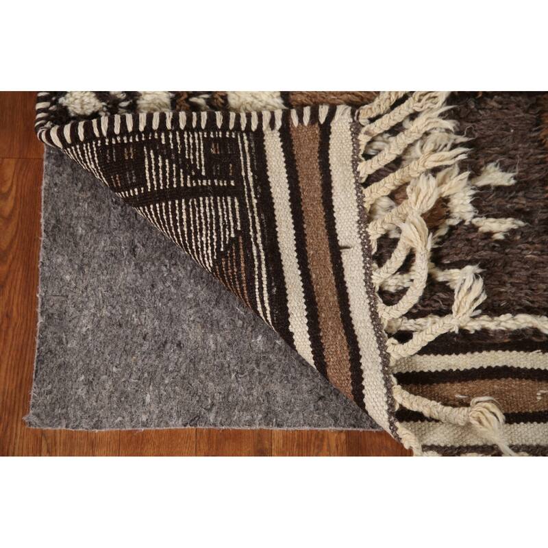Vegetable Dye Plush Kurdish Turkish Runner Rug Handmade Wool Carpet - 3'1"x 11'3"