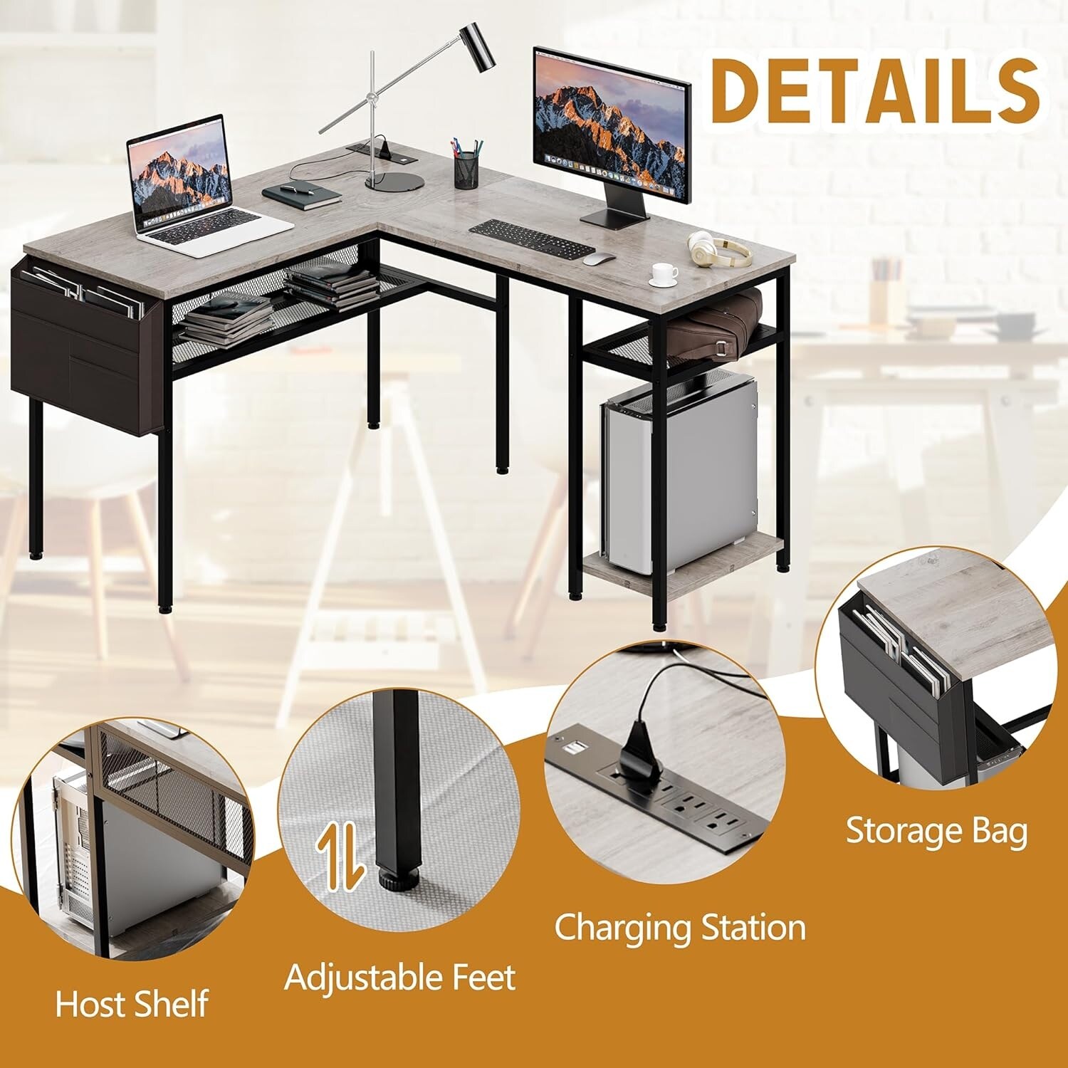 Futzca L Shaped Home Office Desk - Bed Bath & Beyond - 39432570
