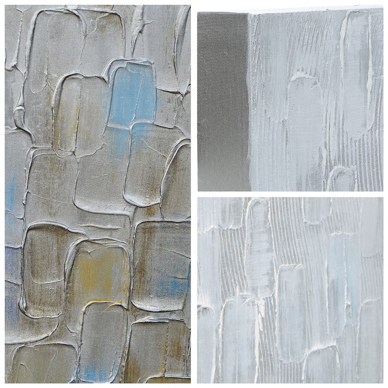 Cosmopolitan Textured Metallic Hand Painted Canvas Wall Art