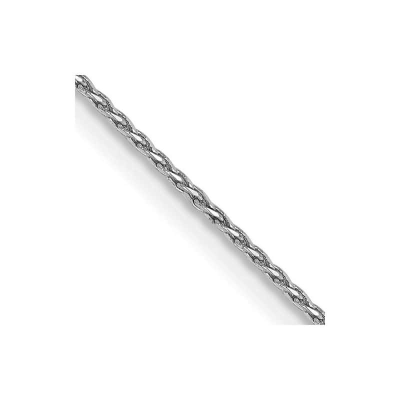 Curata 14k White Gold Solid 1mm Round Diamond-Cut Wheat Chain Necklace Options 16 18 20 22 24