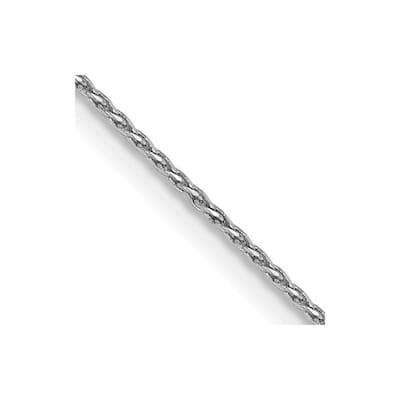 Curata 14k White Gold Solid 1mm Round Diamond-Cut Wheat Chain Necklace Options 16 18 20 22 24