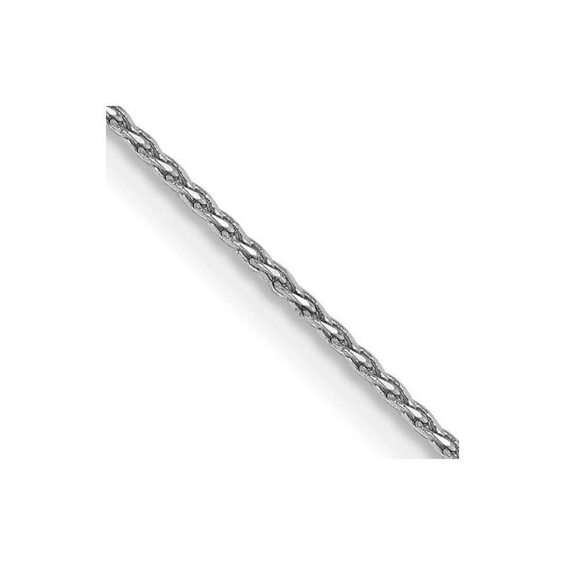 Curata 14k White Gold Solid Lobster Claw Closure 1.0mm Round Sparkle Cut Wheat Chain Bracelet