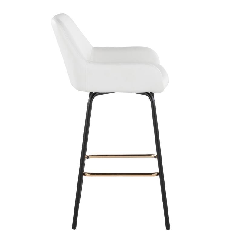 Porch & Den Galotti Fixed Height Counter Stool with Metal Legs & Square Footrest (Set of 2)