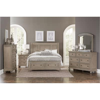 Donald 3 Piece Gray Modern Sleigh Storage Platform Bedroom Set