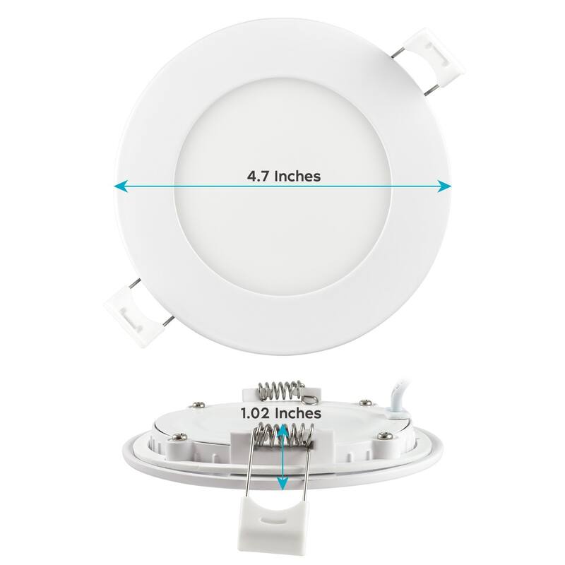 Luxrite 12 Pack 4" Ultra Thin LED Recessed Light with Junction Box 10W 5 Color Selectable Dimmable 750 Lumens ETL Rated