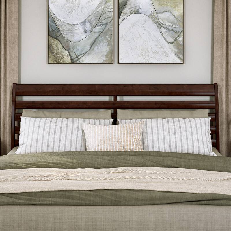 Queen Size Solid Wood Panel Headboard with Modern Straight-Line Design, White Finish for Bedroom Decor