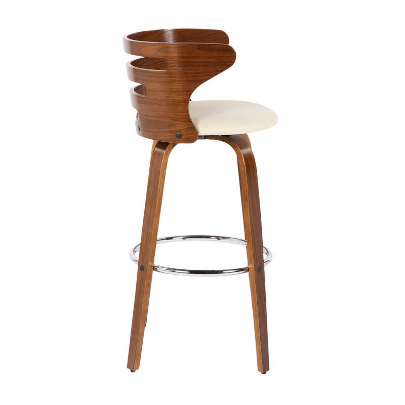 Carson Carrington Cranagh 30" Fixed-Height Bar Stool with Bent Wood Legs & Round Footrest (Set of 2)