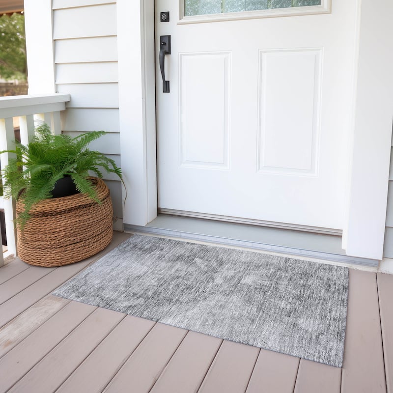 Machine Washable Indoor/ Outdoor Chantille Abstract Watercolor Rug