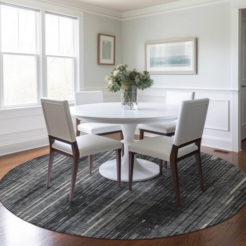Machine Washable Indoor/ Outdoor Chantille Abstract Ombre Rug