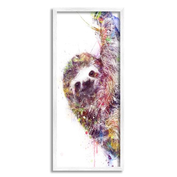Minimal Sloth Painterly Watercolor Abstract Framed Wall Art - Bed Bath ...