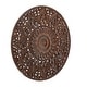 preview thumbnail 9 of 11, Wooden Handmade Intricately Carved Floral Wall Decor with Mandala Design - Brown or White