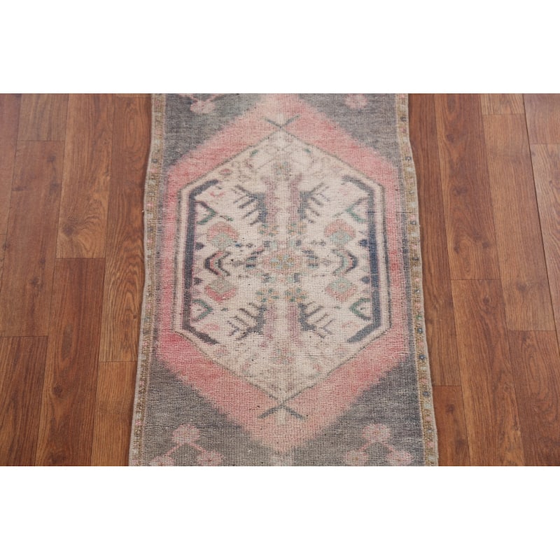 Antique Look Anatolian Turkish Rug Hand-knotted Oriental Wool Carpet - 1'7" x 3'3"