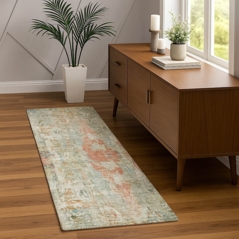 Machine Washable Indoor/ Outdoor Muted Ombre Chantille Rug