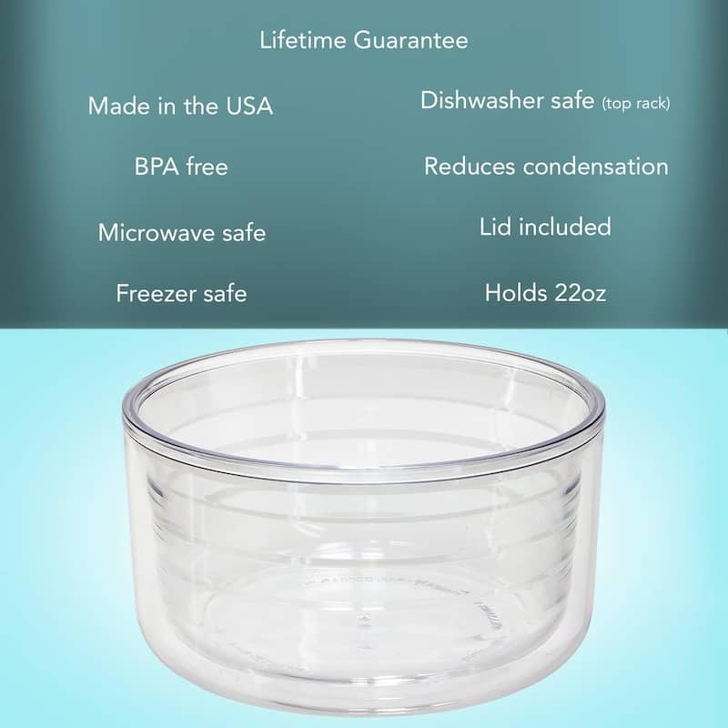 Meadow Multi-Floral Double Wall Unbreakable Plastic Bowl with Lid Holds 22 Fluid Ounces BPA Free Microwave Safe Dishwasher Safe