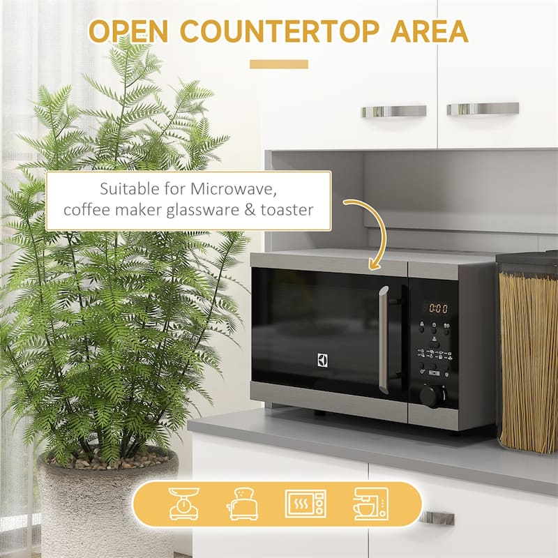 71" Modern Freestanding Kitchen Buffet Hutch With Server and Storage