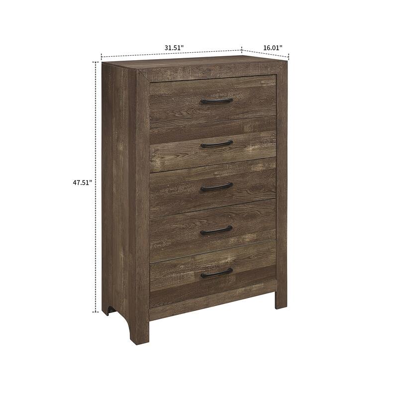 Mid-Century Vintage Style Vertical Storage Dresser with 6 Drawers
