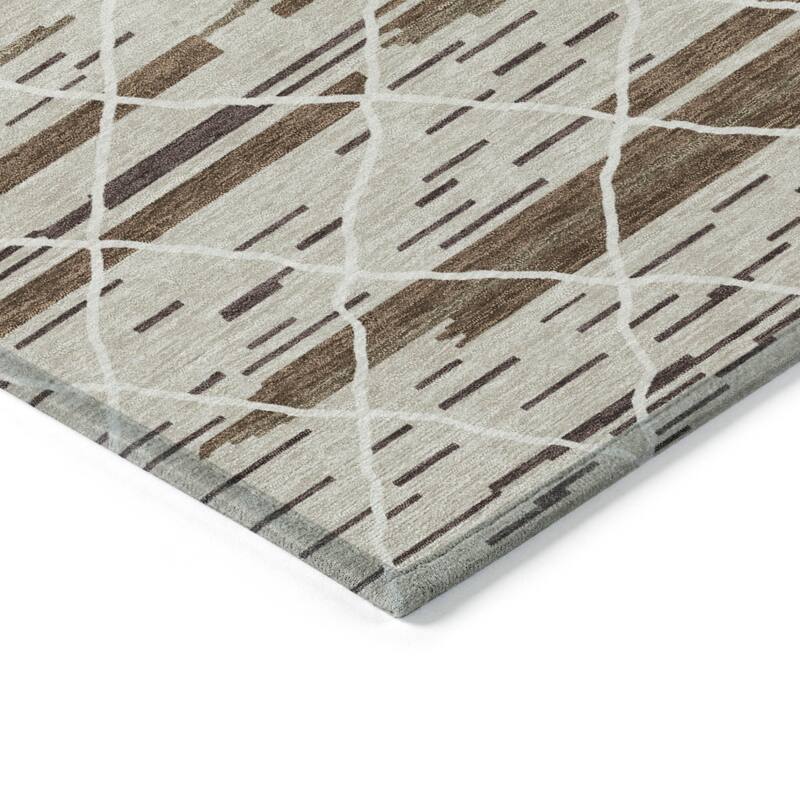 HomeRoots Striped Modern Rectangle Outdoor Rug