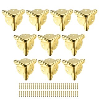 18x18x18mm Metal Box Corner Protectors Edge Guard Iron Gold Tone 100pcs ...