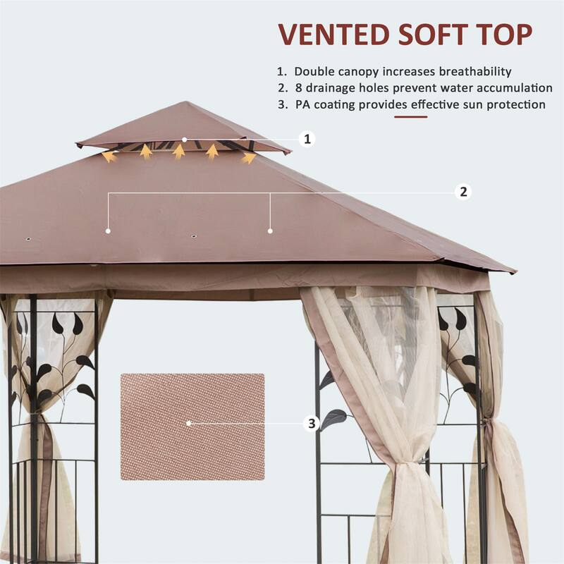 Double Roof Outdoor Gazebo Canopy Shelter