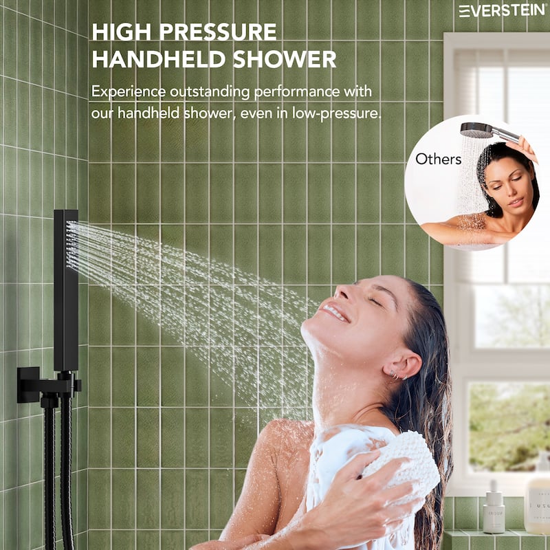 LCD Digital Display Shower System ,12" High-Pressure Rainfall Shower Head with Pressure-Balanced Valve