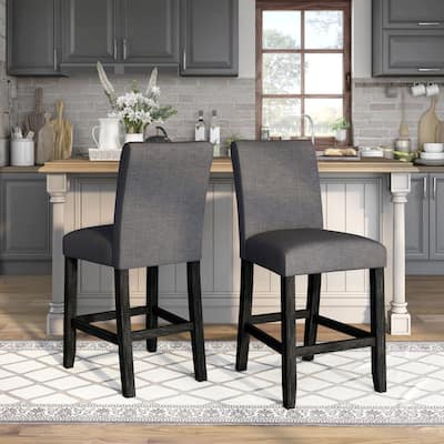 Shap Rustic Linen Counter Height Chairs (Set of 2) by Furniture of America