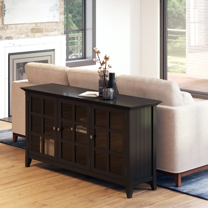 WYNDENHALL Normandy SOLID WOOD 62 inch Wide Transitional Wide Storage Cabinet - 62"w x 18"d x 34" h