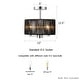 preview thumbnail 4 of 7, KAWOTI 3-Light Semi-Flush Mount Ceiling Lights with Black Rattan Shade - 12in Diameter