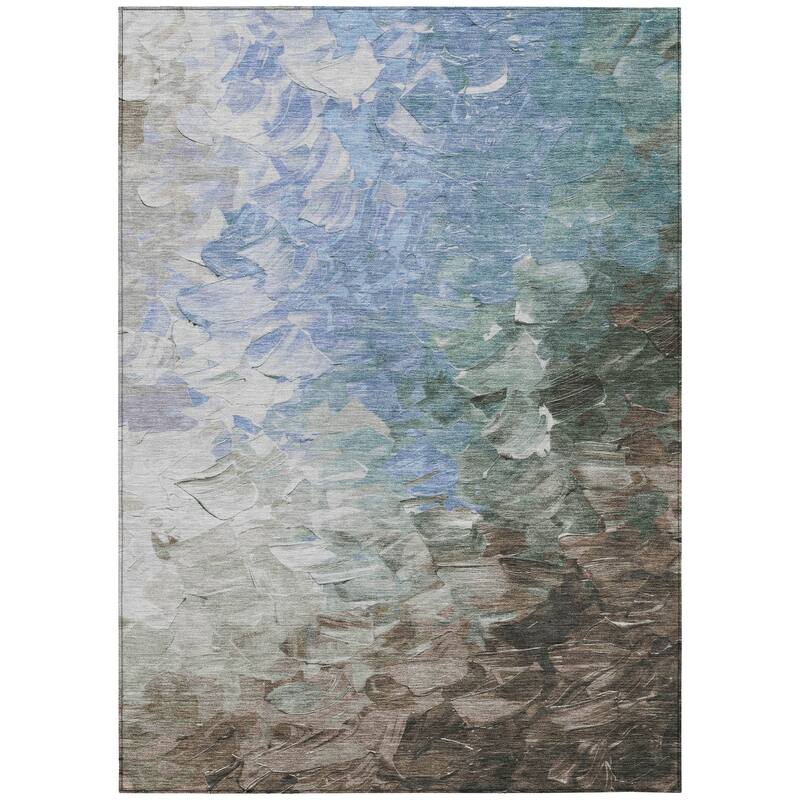 HomeRoots Abstract Transitional Rectangle Outdoor Rug