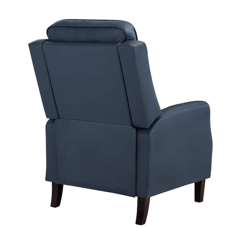 2 Set Genuine Leather Recliner Modern Push Back Recliner Chair Wingback 3 Adjustable Chair for Living Room