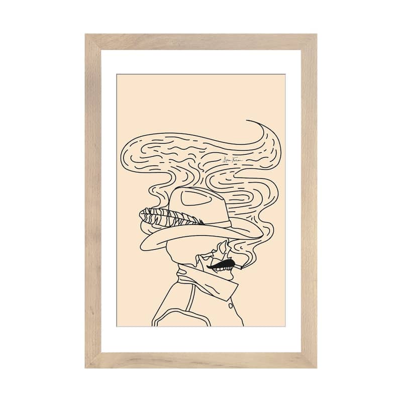 iCanvas "Love or Die Tryin' Cowhand in Cream" by Allie Falcon - Natural - 32x24x1