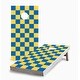 preview thumbnail 1 of 3, Royal and Yellow Checkered Corn Hole Board Set with Hole Lights 16 Years and Up