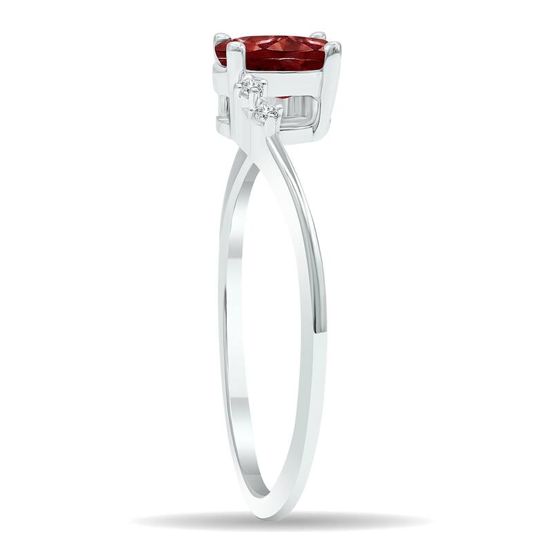 Women's Garnet and Diamond Tierra Ring in 10K White Gold