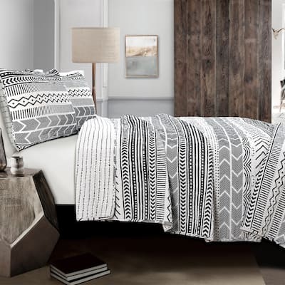 Lush Decor Hygge Geometric Pattern 3-piece Quilt Set