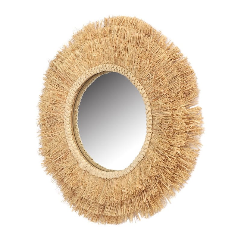 Rayna Round Grass Wide Frame Boho Wall Mirror - 31"H x 31"W x 1.5"D