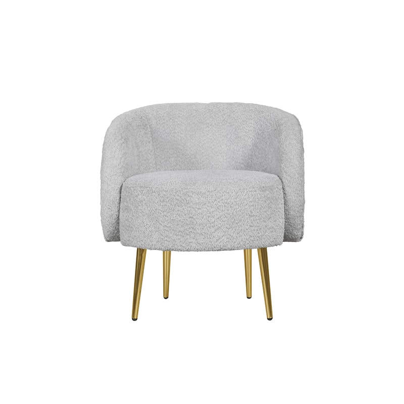 Molly Boucle Fabric Arm Chair with Ottoman