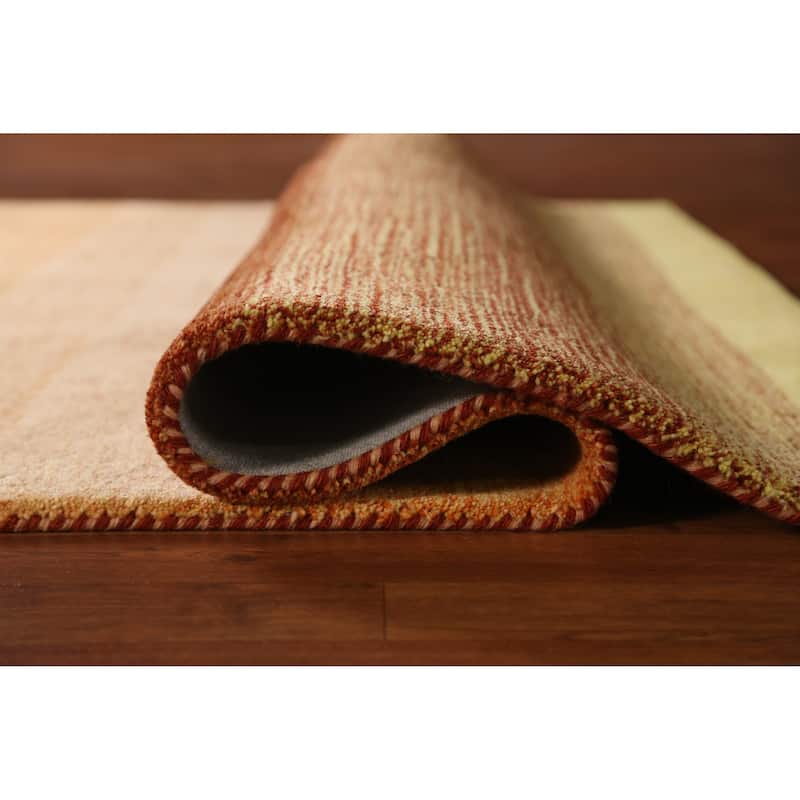 Striped Gabbeh Indian Area Rug Handmade Wool Carpet - 5'3" x 7'7"